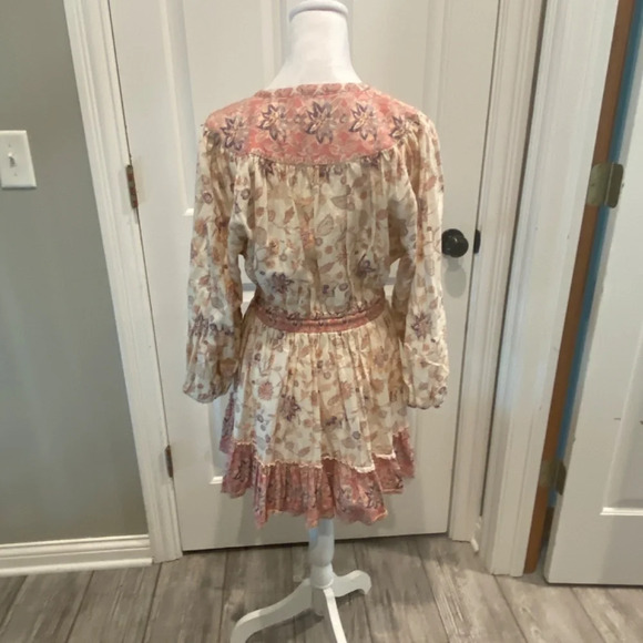 Valiante Floral Cream and Pink Mini Dress - Picture 8 of 12